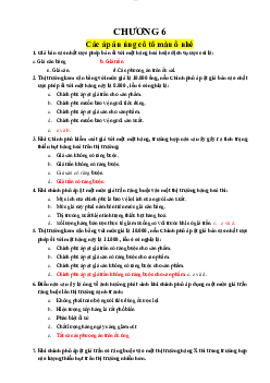 Bài tập trắc nghiệm Chương 6: Chính sách của chính phủ môn Kinh tế học đại cương( có đáp án) | Đại học Thăng Long