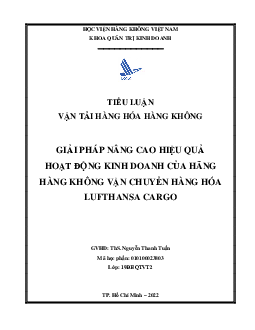 Báo cáo tài chính của lufhansa và thể hiện hiểu quả | Học viện Hàng Không Việt Nam
