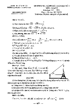 Đề thi cuối học kỳ 1 Toán 9 năm 2021 – 2022 phòng GD&ĐT Sơn Tây – Hà Nội