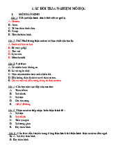 Câu hỏi trắc nghiệm mô học I | Đại Học Y Dược Huế