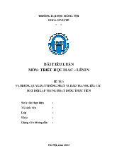 Bìa tiểu luận môn Triết - Triết học Mác - Lênin | Đại học Mở Hà Nội