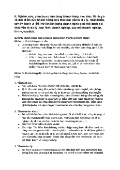Tài liệu nghiên cứu khách hàng mục tiêu môn Kinh tế học đại cương | Đại học Thăng Long