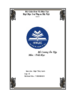 Đề cương Triết học Mác-Lênin (K72) | Đại học Sư phạm Hà Nội