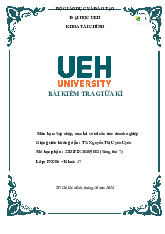 Bài Kiểm Tra Giữa Kỳ môn Sáp nhập, mua lại và tái cấu trúc doanh nghiệp  | Trường Đại học Kinh tế Thành phố Hồ Chí Minh