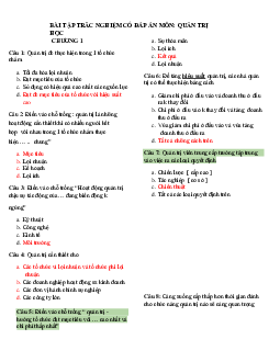 Câu hỏi trắc nghiệm môn quản trị học căn bản ( có đáp án)