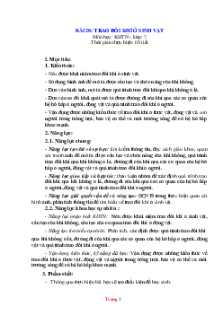 Giáo án KHTN 7 kết nối tri thức bài 28: Trao đổi khí ở sinh vật