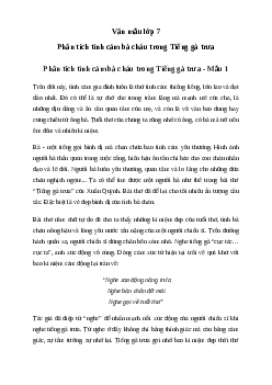 Phân tích tình cảm bà cháu trong bài thơ Tiếng gà trưa (7 mẫu) | Văn mẫu lớp 7 Cánh diều