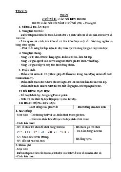Bài 59: Các số có năm chữ số. Số 100000  - Tiết 1 | Giáo án Toán 3 | Kết nối tri thức