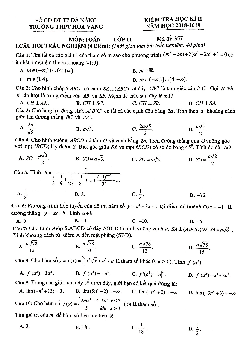 Đề kiểm tra học kì 2 Toán 11 năm 2018 – 2019 trường Hòa Vang – Đà Nẵng