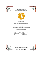 Chủ Đề “Kỹ Năng Giao Tiếp Bằng Ngôn Ngữ Trong Kinh Doanh” | Giao Tiếp Kinh Doanh