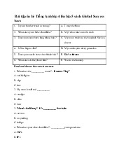 Bài tập ôn hè Tiếng Anh lớp 4 lên lớp 5 sách Global Success số 2