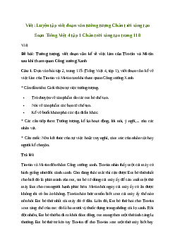 Soạn bài Viết: Luyện tập viết đoạn văn tưởng tượng - Tiếng Việt 4 Chân trời sáng tạo