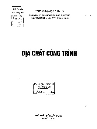 Giáo trình địa chất công trình | Trường Đại học Thủy Lợi