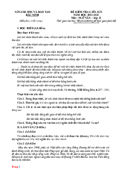 Đề thi giữa HK1 Ngữ Văn 12 Sở GD Bắc Ninh 2022-2023 (có đáp án)
