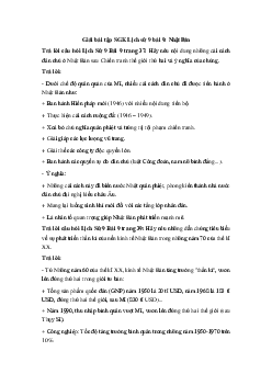 Giải bài tập SGK Lịch sử 9 bài 9