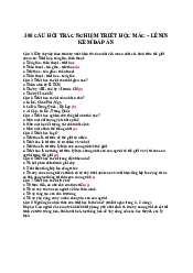 300 câu trắc nghiệm ôn tập - Triết học Mác Lenin| Đại học Kinh Tế Quốc Dân