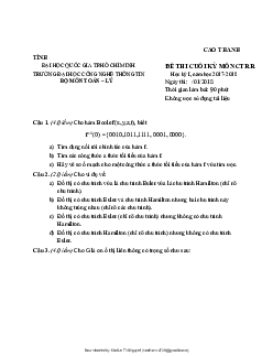 Đề thi giữa kỳ Cấu trúc rời rạc | Trường Đại học CNTT Thành Phố Hồ Chí Minh