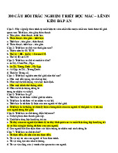 300 câu hỏi trắc nghiệm ôn tập môn triết học Mác – Lê nin–Trường Đại học kinh tế thành phố Hồ Chí Minh
