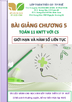 Bài giảng giới hạn và hàm số liên tục Toán 11 KNTTvCS