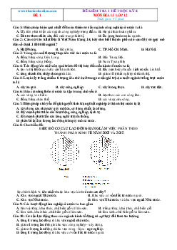 Bộ đề kiểm tra 1 tiết Địa 12 học kỳ 2 có đáp án
