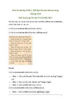 Giải Tin học 8 Bài 1: Thể hiện cấu trúc tuần tự trong chương trình | Cánh diều