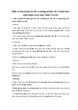 Phân tích đánh giá chủ đề và những nét đặc sắc về hình thức nghệ thuật của truyện Thần Trụ trời  Ngữ Văn 10 sách Chân Trời Sáng Tạo