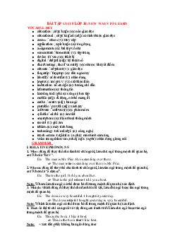 Bài tập tiếng Anh lớp 10 Unit 9 sách Kết nối tri thức với cuộc sống