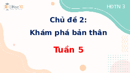 Giáo án điện tử Hoạt động trải nghiệm 1 Chủ đề 2 Chân trời sáng tạo : Khám phá bản thân