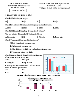Đề học kỳ 2 Toán 6 năm 2022 – 2023 trường TH & THCS Đại Tân – Quảng Nam