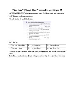 Tiếng Anh 7 Friends Plus Progress Review 2 trang 57