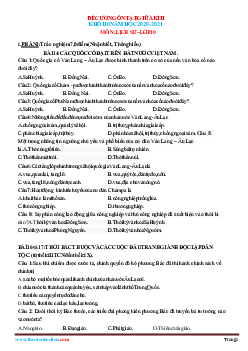 Đề cương ôn tập Lịch Sử 10 giữa học kỳ 2