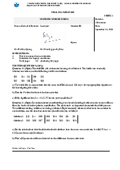 Final Exam MBA - Statistics for Business | Trường Đại học Quốc tế, Đại học Quốc gia Thành phố HCM