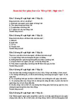 Soạn bài Sự giàu đẹp của Tiếng Việt | Ngữ văn 7 sách Cánh diều