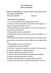 Bộ câu hỏi ôn tập môn Luật Hình Sự | Trường Đại học Luật, Đại học Quốc gia Hà Nội