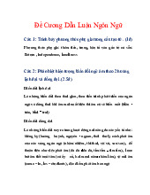 Đề Cương Môn Dẫn luận ngôn ngữ | Đại học Kinh tế và Quản trị kinh doanh, Đại học Thái Nguyên