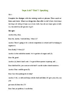 Giải Tiếng Anh 7 Unit 7: Speaking | Friends Plus