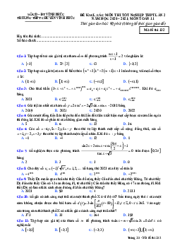 Đề KSCL Toán 11 lần 2 năm 2020 – 2021 trường THPT chuyên Vĩnh Phúc