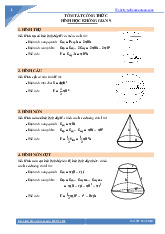 Tóm tắt công thức Hình học không gian môn Toán lớp 9