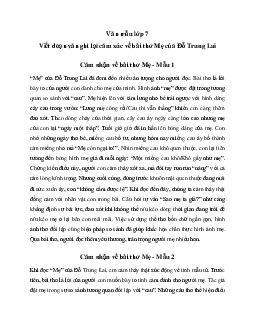 Viết đoạn văn ghi lại cảm xúc về bài thơ Mẹ của Đỗ Trung Lai | Văn mẫu lớp 7 Chân trời sáng tạo