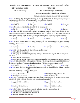 Giải đề thi tốt nghiệp môn Lý năm 2022