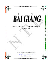 Bài giảng các kỹ thuật giải phương trình lượng giác | Toán 11