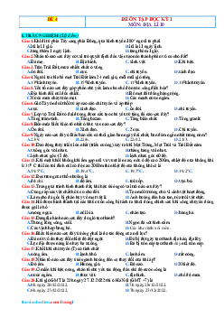 Đề thi HK I Địa 10 Kết nối tri thức - Đề 3 (có đáp án)