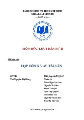 Tieu luan mon Luat Dan Su II: Hop Dong Vay Tai San