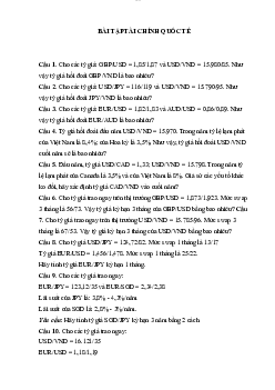 Bài tập môn Tài chính quốc tế