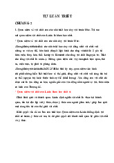 Chương 2: Quan Niệm Về Vật Chất và Ý Thức | Tự luận triết học Mác Lênin