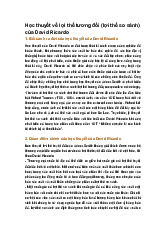 Học thuyết về lợi thế tương đối (lợi thế so sánh) của David Ricardo