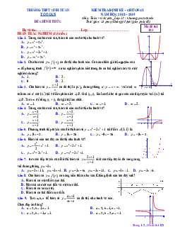 Đề kiểm tra định kỳ chương 1 Giải tích 12 năm 2018 – 2019 trường THPT Vinh Xuân – TT. Huế
