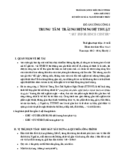 Đồ án công cộng 1: Trung tâm trải nghiệm nghệ thuật