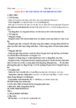 Giáo án Toán 6: Ôn tập chung về tập hợp số nguyên