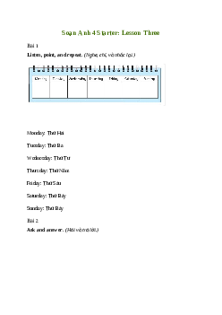 Giải Tiếng Anh lớp 4 Starter: Lesson Three | Family and Friends